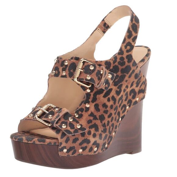 Jessica Simpson Tymina Women's Studded Leather Platform Wedge Sandals 9,5 - Picture 1 of 7